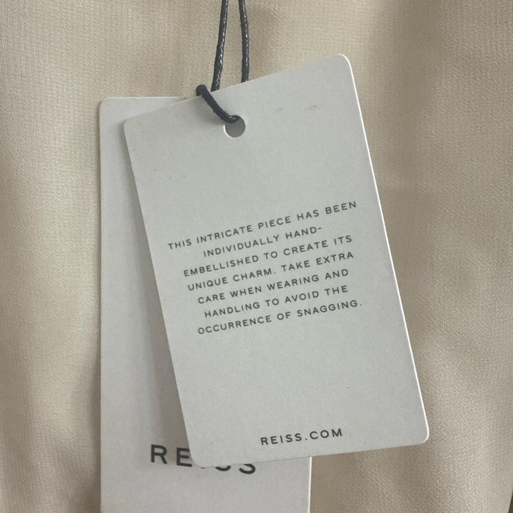 NEW Reiss Saskia Beaded Mini Faux Wrap
Dress Ivory Size 8 9893 - Picture 11 of 11
